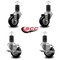 Service Caster 3'' Black Poly Wheel Swivel 1-5/8'' Expanding Stem Caster Set 2 Brakes, 4PK SCC-EX20S314-PPUB-BLK-2-TLB-2-158 - alternate 2